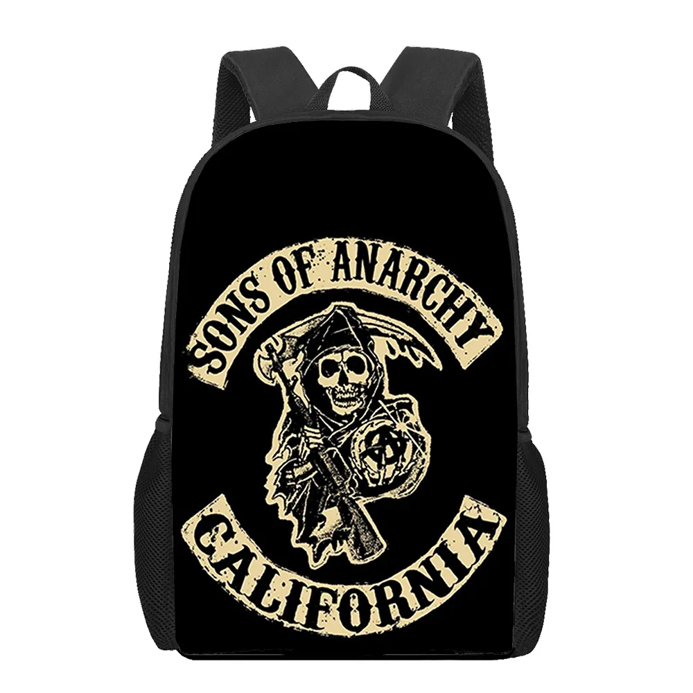 Sons Of Anarchy Pattern Backpack For Boys Girls... From Annides 