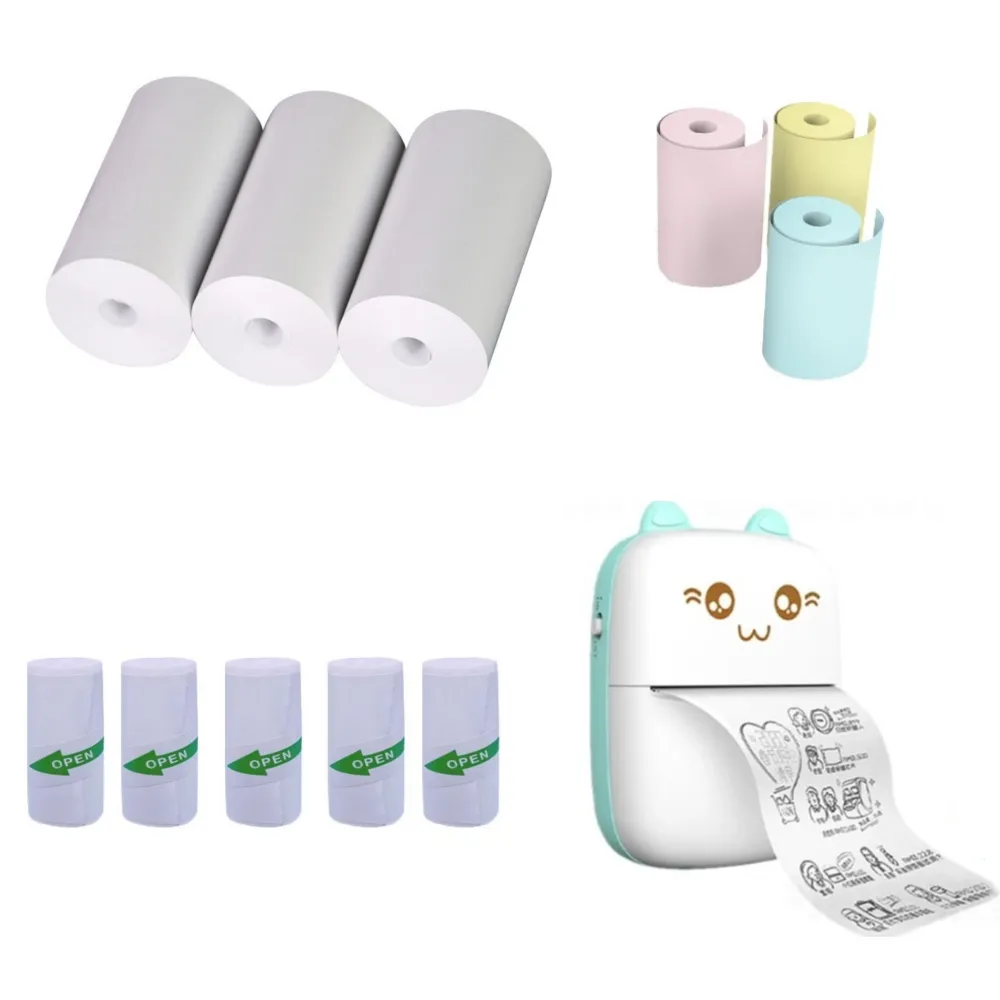 10 Rolls Mini Thermal Printer Paper - 2.24" X 0.98" Self-Adhesive Sticker Paper For Portable Printers, Photos, Labels