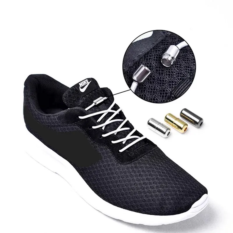 No Tie Shoelaces Black Elastic Shoe Laces Flat Shoelaces Black