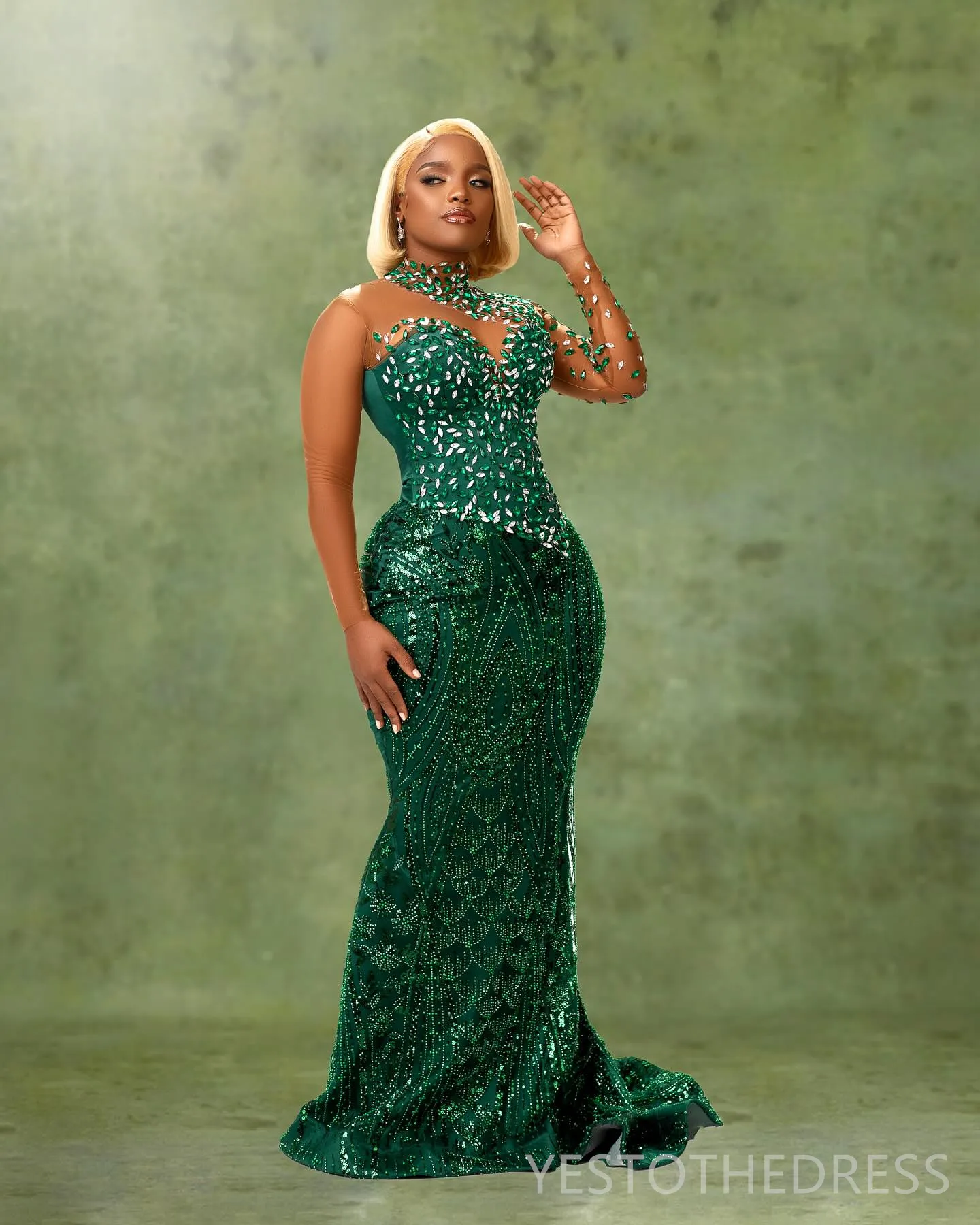 plus size emerald green formal dress Plus-Size Long Prom Dress with V-Neck Beaded Corset Navy / 20