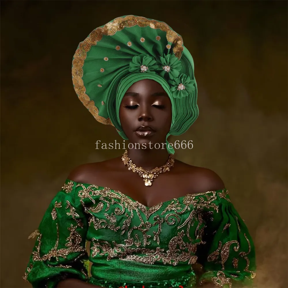 Elegant Auto Gele Aso Oke Headtie: Exaggerated African  display picture 3