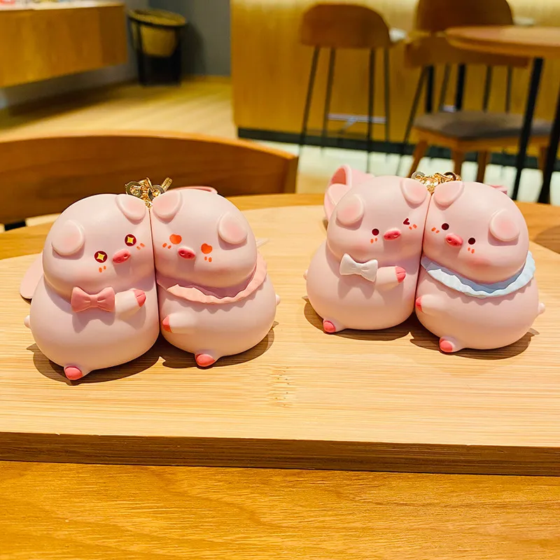 【No.147】～ぶた～qPIGpシリーズ♥ チャーム マグネット Pig Keychain with Magnetic Clasp | Bag Charms & Keyrings