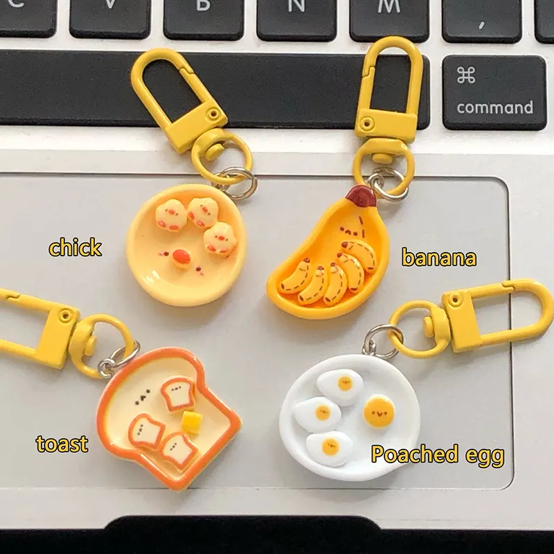 Cute Cartoon Breakfast Food Gudetama Keychain With... From Dhmallqueen ...
