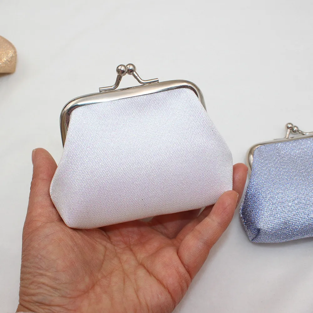 Women S Coin Purse Color Changing Shiny Fabric Buckle Wallet Ladies Short Lipstick Storage Bag 3 Inch Id Cards Holder New