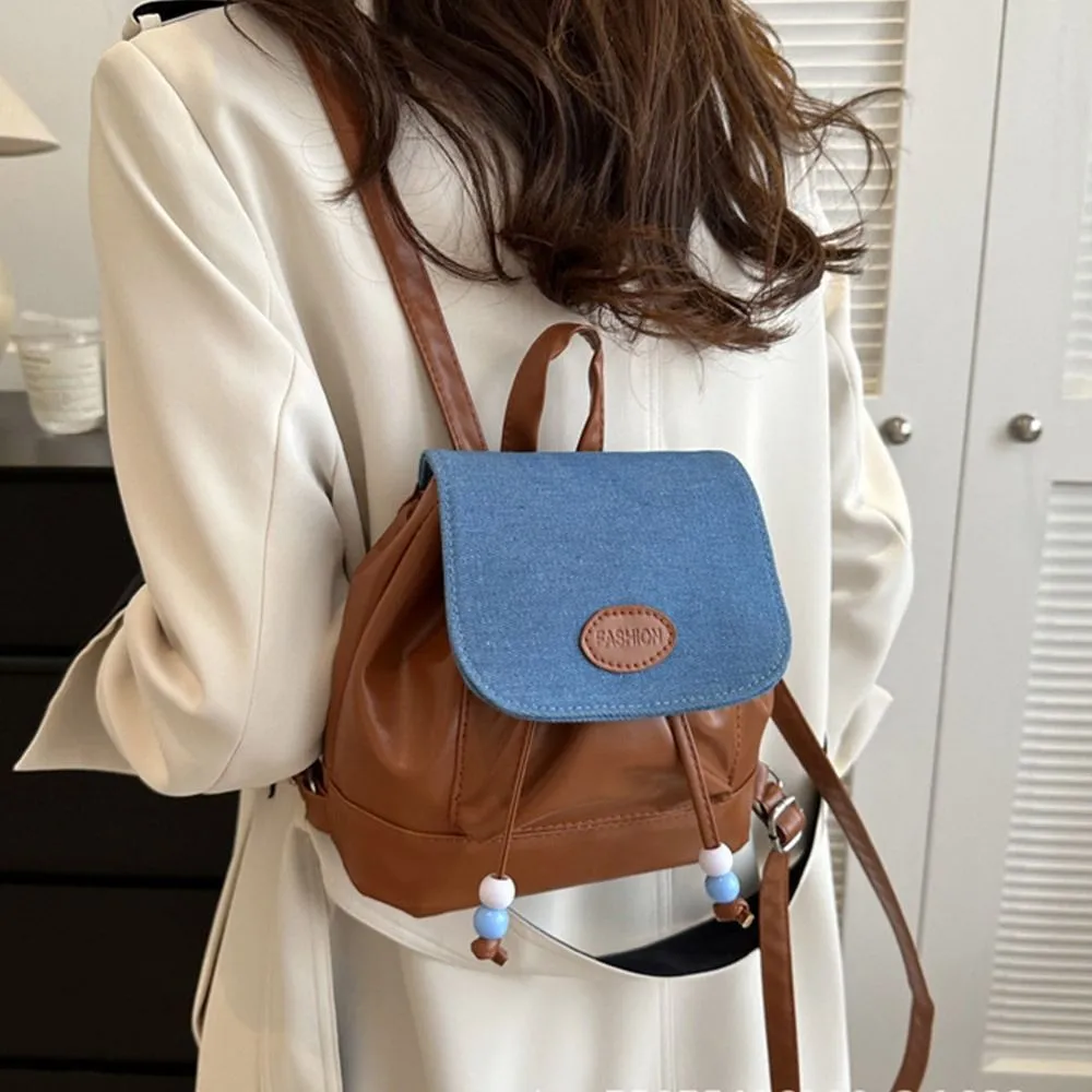 cute leather school backpacks MACCINELO PU 3pcs set backpack mini purse shoulder bag for women girls Rucksack for Ladies Shoulder Bag over 5 years pld When you touch the bag Leather Fashion Book Bags Leather