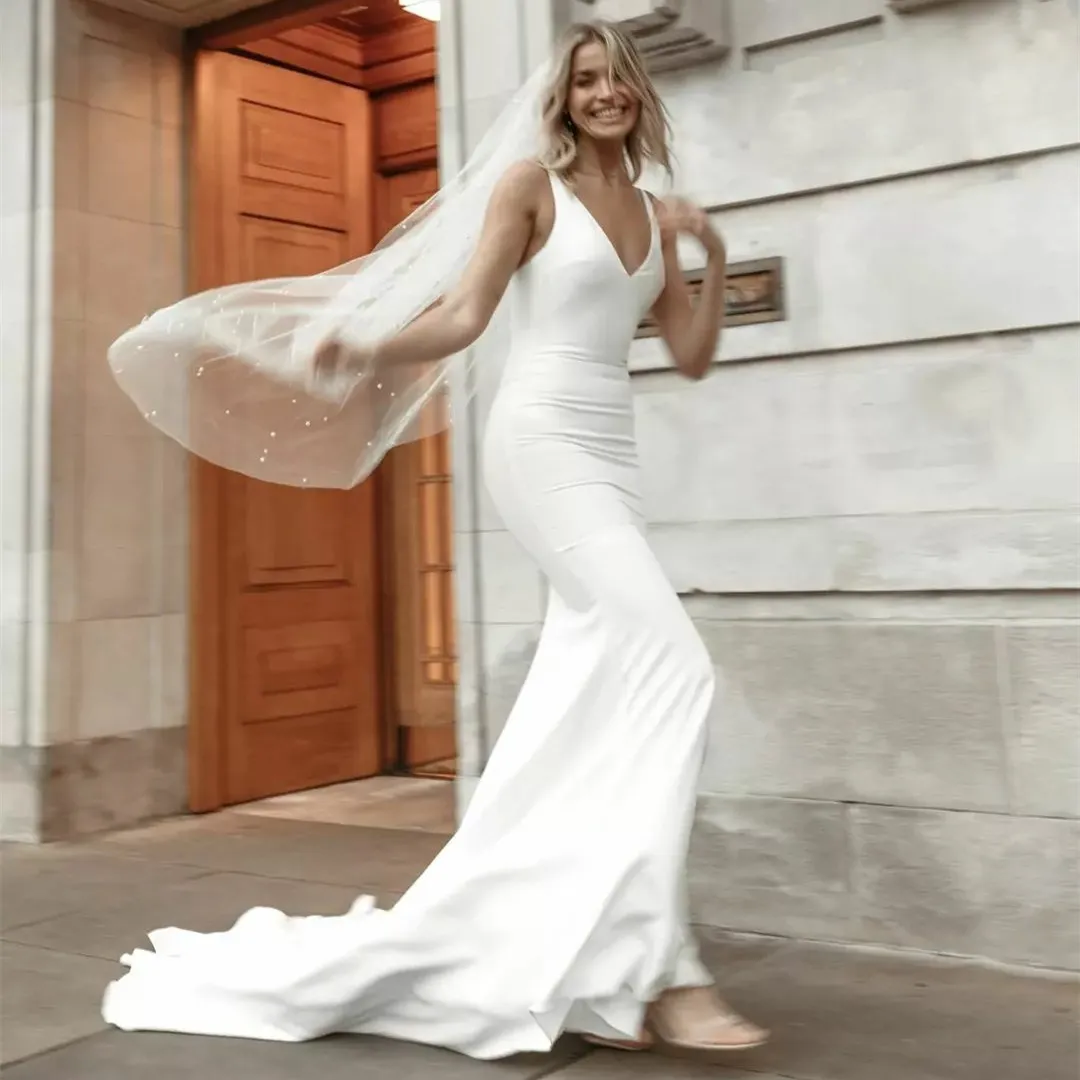 Classy Mermaid Wedding Dresses For Women Stretchy... From Dyy_dress88, $64.51 | DHgate.Com Classy Mermaid Wedding Dresses For Women Stretchy... From Dyy_dress88, $64.51 | DHgate.Com