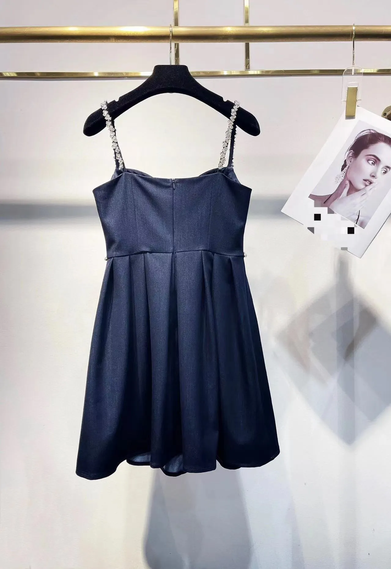 Navy Blue Spaghetti Strap Crystal Beads Mini Dress for Women Spring Casual from Dhgate Runway Dresses - price 189.95 Navy Blue Spaghetti Strap Crystal Beads Mini Dress for Women Spring Casual from Dhgate Runway Dresses - price 189.95