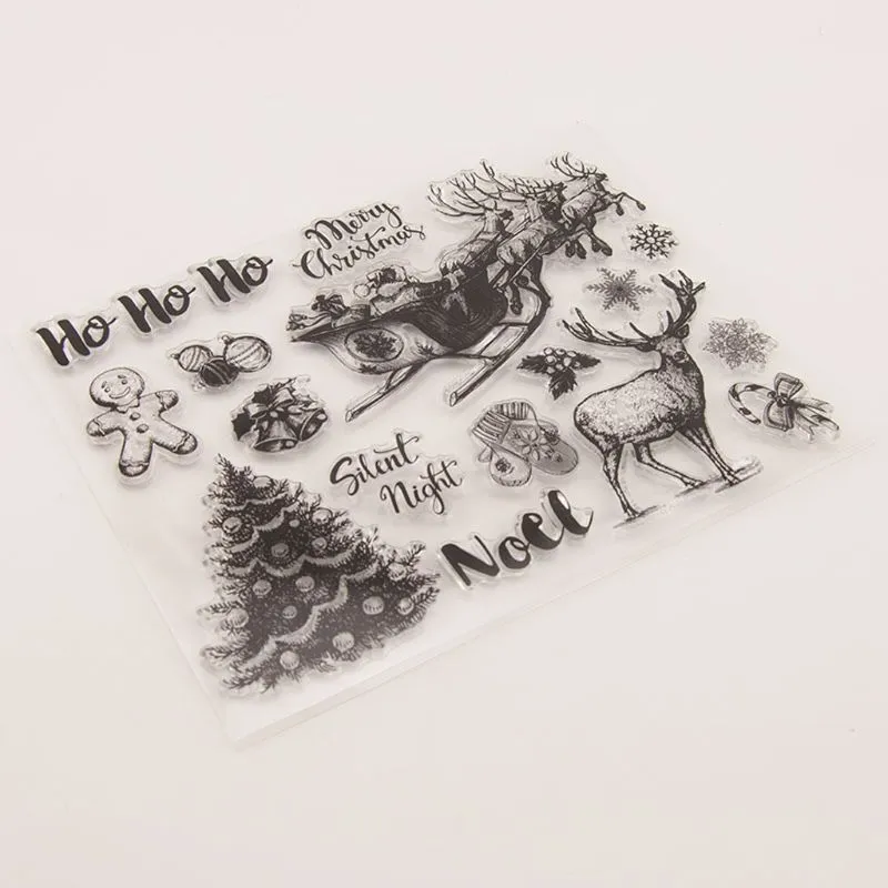 Clear Silicone Christmas Deer Tree Seal Stamp for DIY Scrapbooking ...
