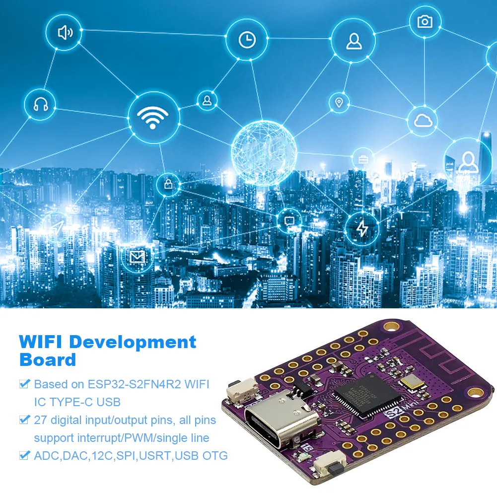 Lot De 3 Cartes ESP32 S2 Mini WiFi - Développement IOT, Compatible Arduino/MicroPython