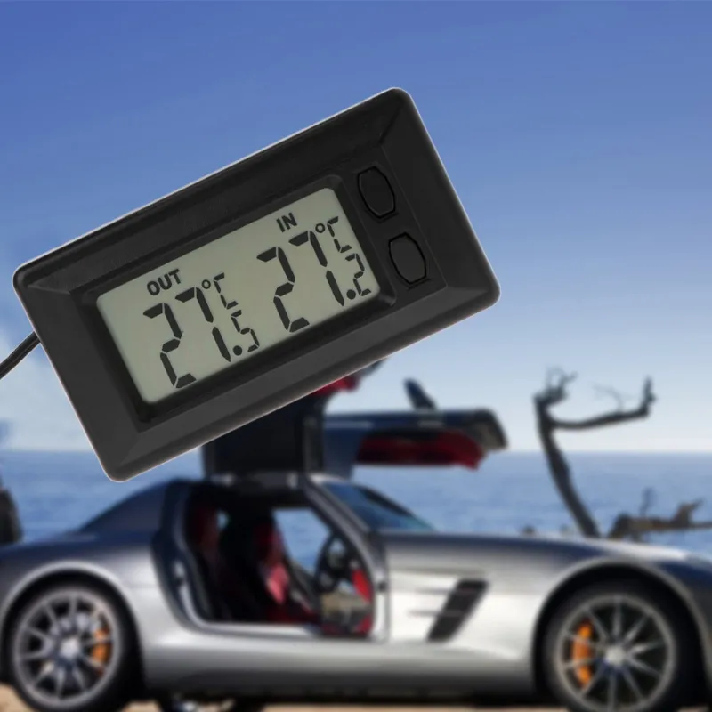 Windshield Digital Thermometer - Interior Transparent Display, Fahrenheit & Celsius