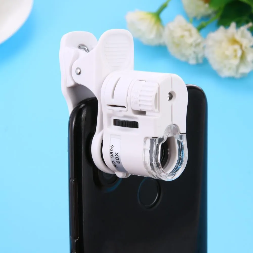 Miniature Cell Phone Microscope 60X, Portable Pocket Microscope with ...