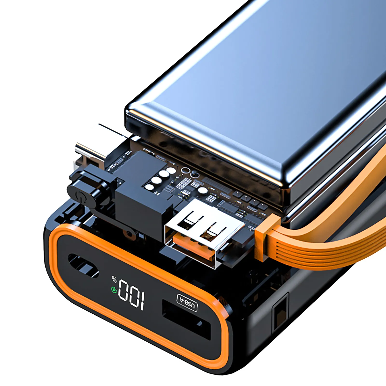 2*21700 Welded Shell battery and holder Power Bank Case with USB Type C ...