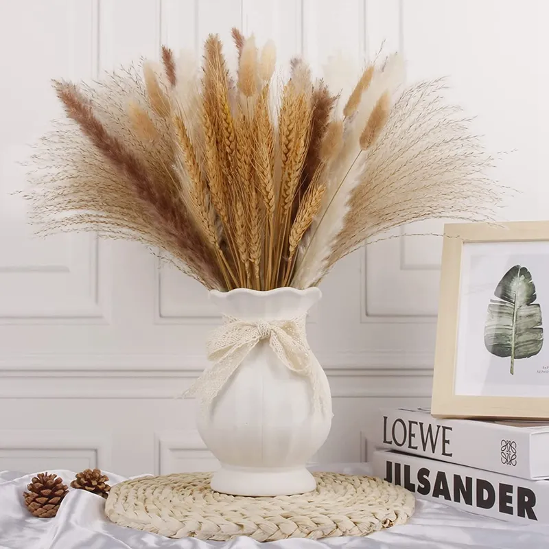 Pampas Grass Dried Lagurus Dried Reed Grass Bouquet Dried Flower Wheat ...