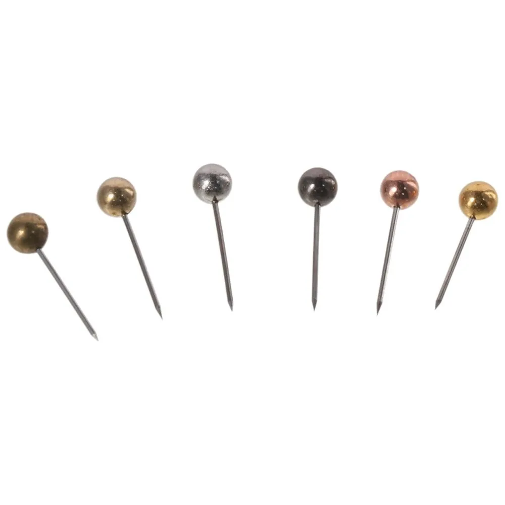 50/100PCS Metal Pushpin Map Pin I-shape Push Pin Thumb Tacks For Cork Board, Sewing Pin With Clear Box For Fabric Sewing