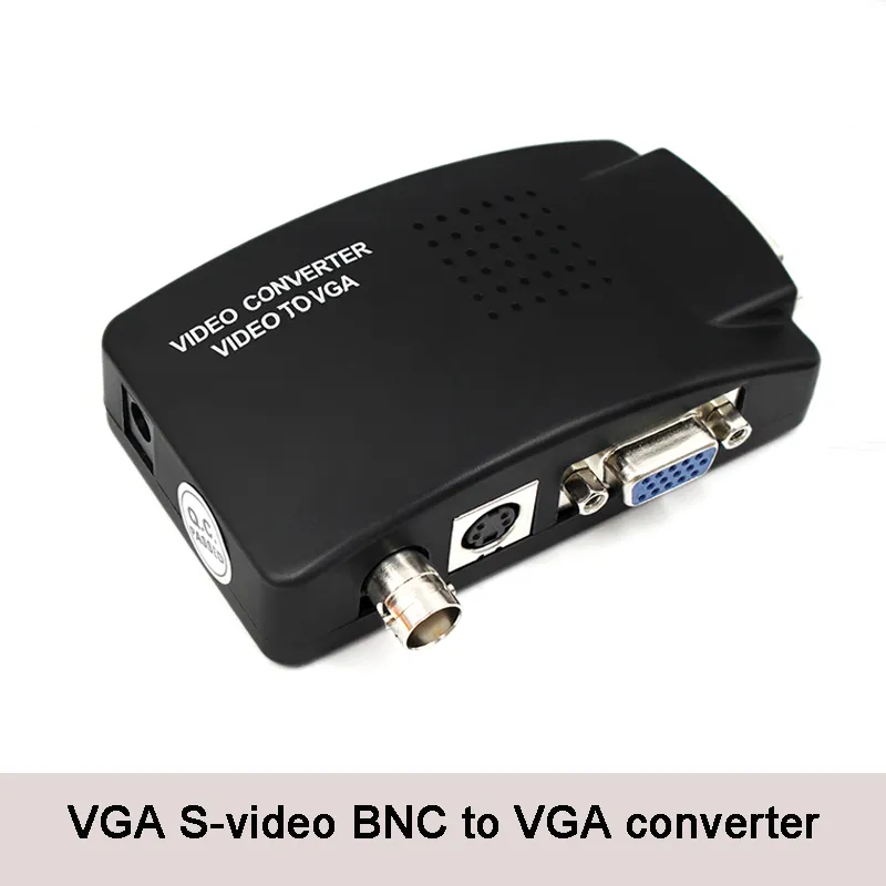Vga Conversion Box Composite Video To VGA Adapter With S Video/BNC To VGA Converter Box ...