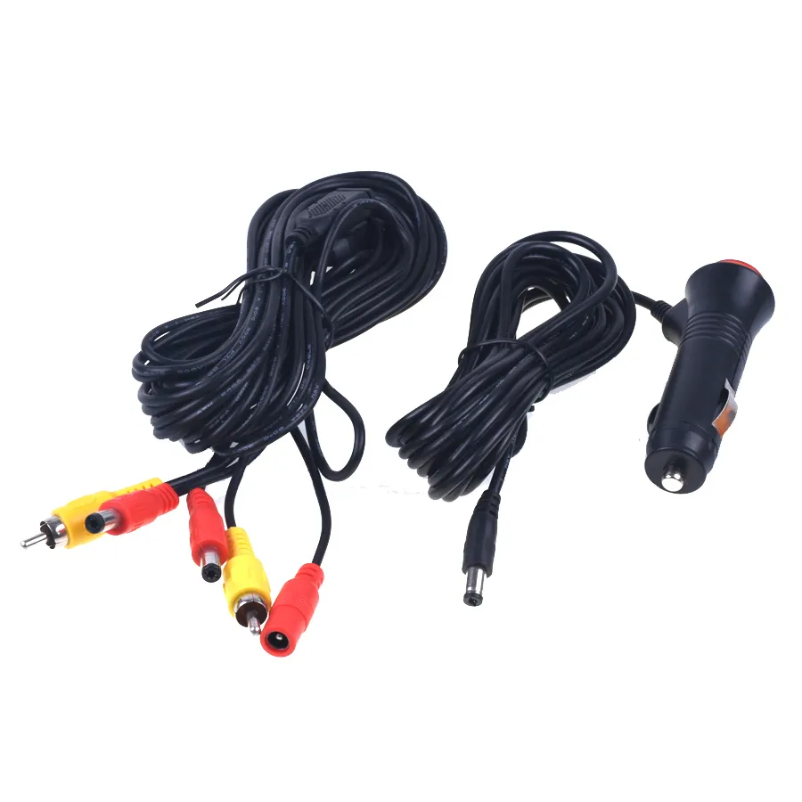 7 Meters + 3 M RCA Video Power Cable for Rearview Camera with Car Cigarette  Lighter Adapter