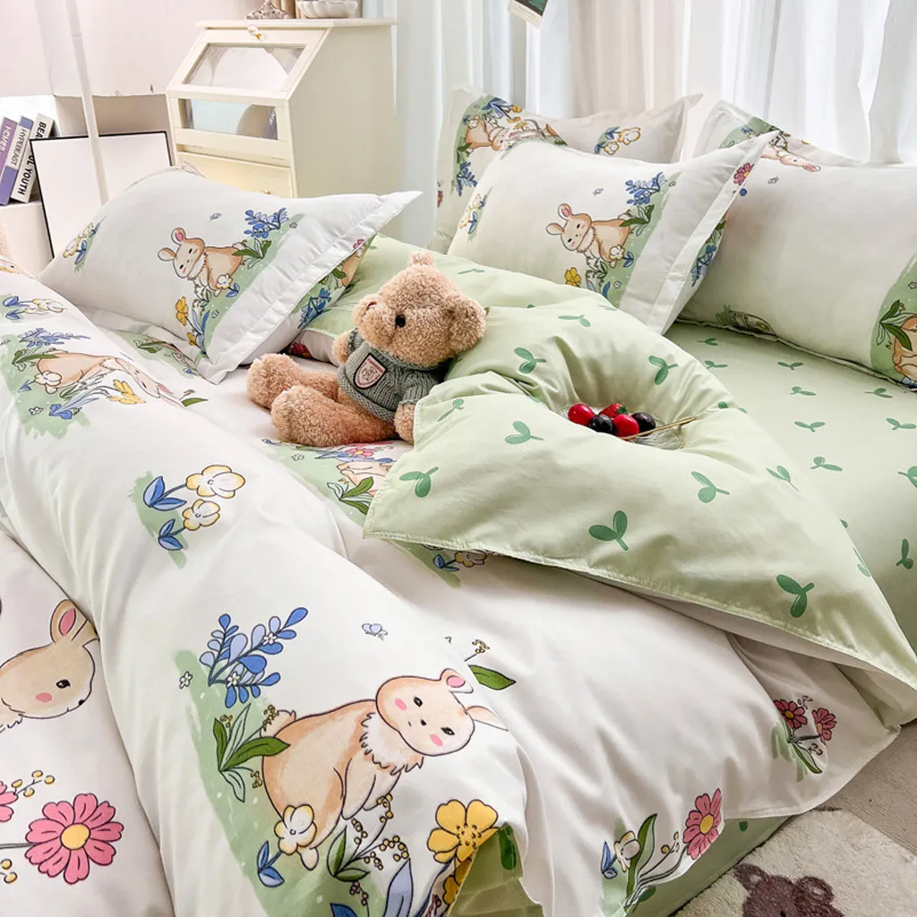 Bear Family Toddler Duvet Cover Set – 3D Wild Animals Print Bedding With 1 Pillowcase (42x58", No Comforter) - View #2