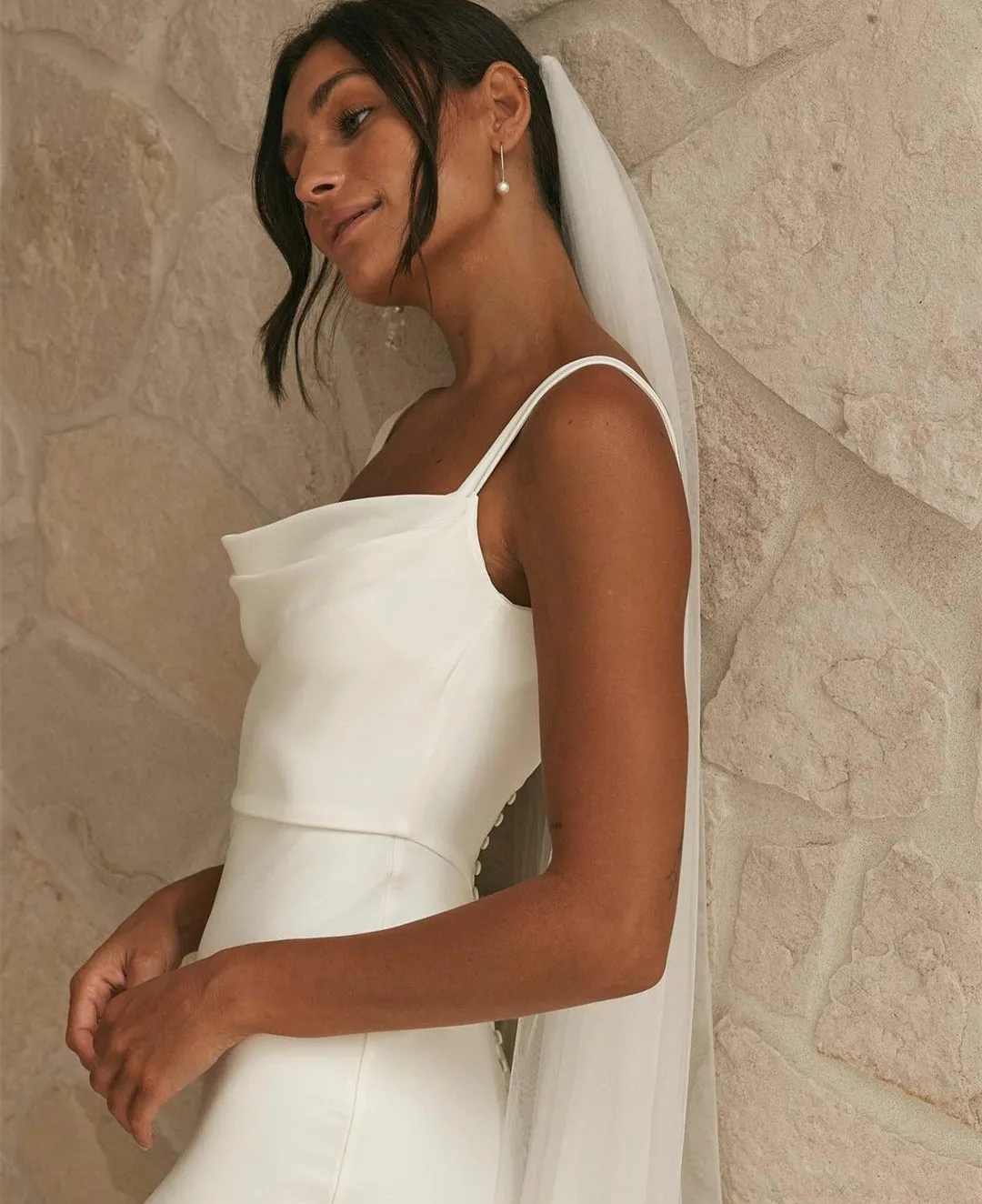 Ivory Mermaid Crepe Wedding Dress With Cowl Neckline,... From Dyy_dress88,  $74.5 | DHgate.Com