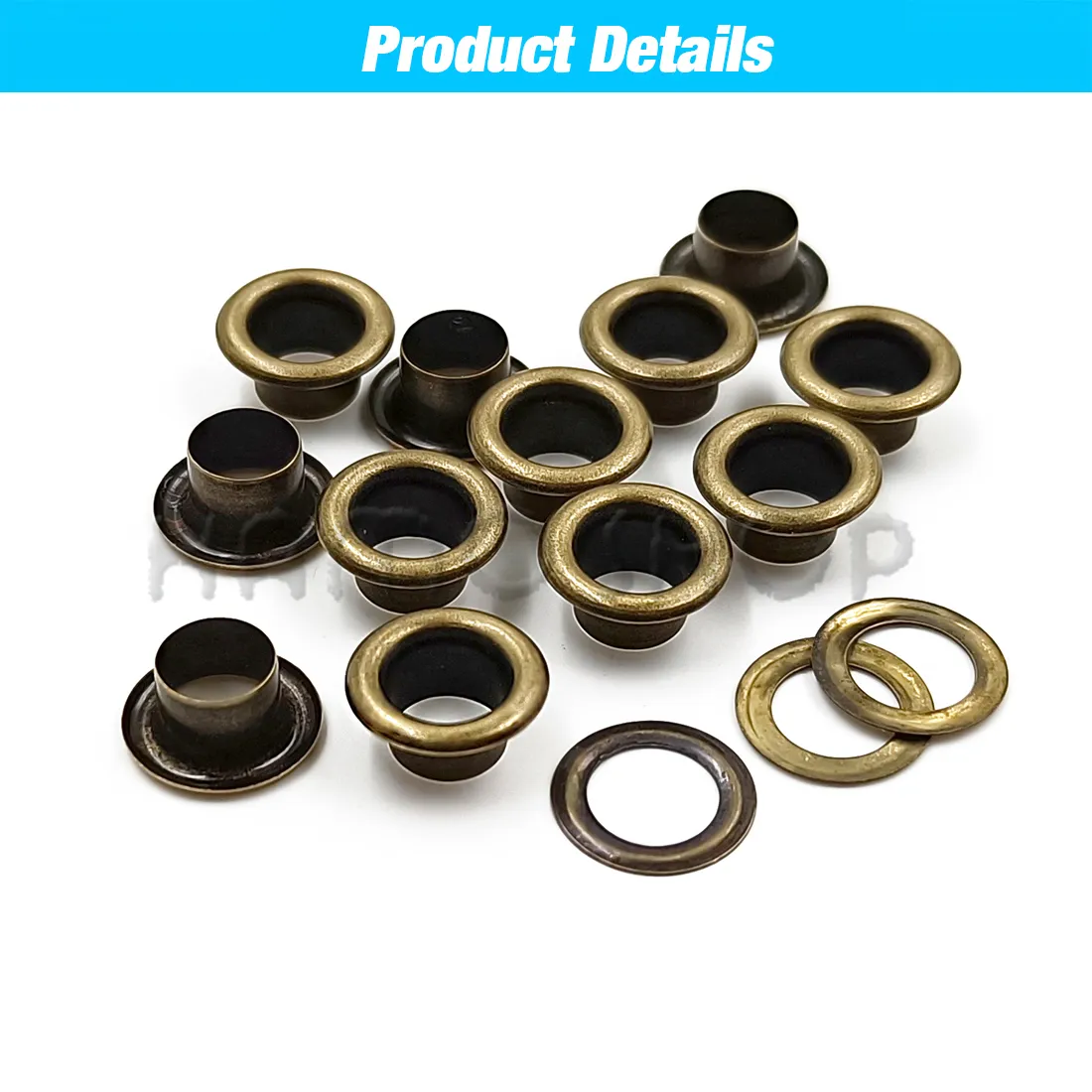 Antique Brass Eyelet Grommets Kit (6mm) With Washers - 100 Pieces For Leathercraft, Belts, Bags, Clothing - View #12
