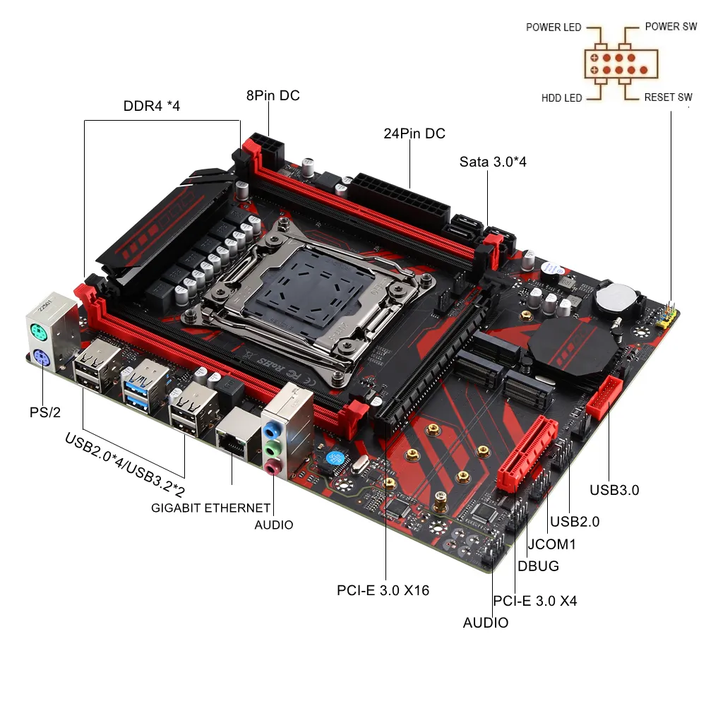 XEON E5 2680 V4 2.4GHz 14-Core 28-Thread Processor L3=35M 120W LGA 2011-3 CPU DDR4 X99 Motherboard