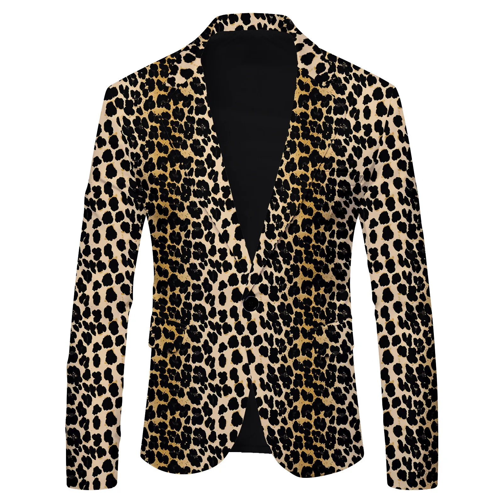 【開店記念セール！】 Polka Dot Leopard Print Slim Fit Men's men's suits ウイスキー