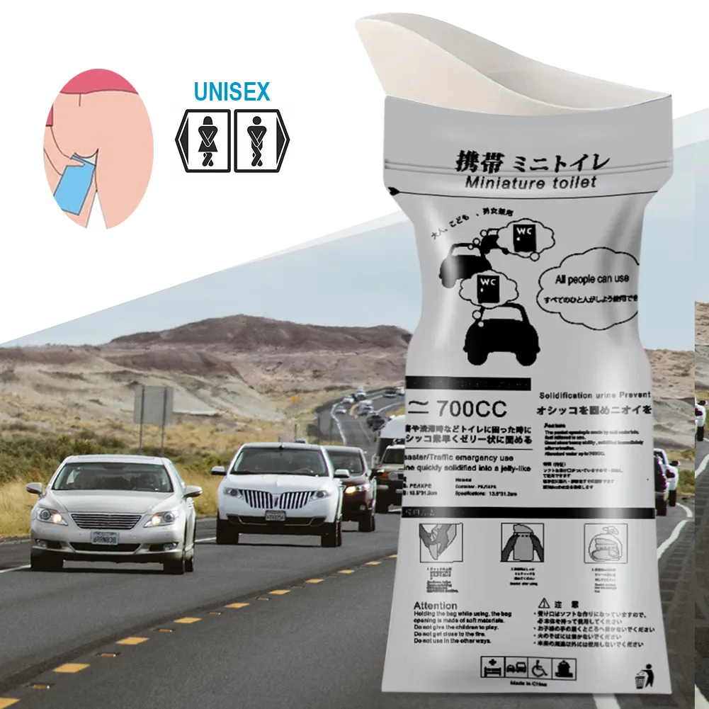 Emergency Mini Toilet – 10x Disposable Urine Bags (700cc) With Travel Bag – Portable