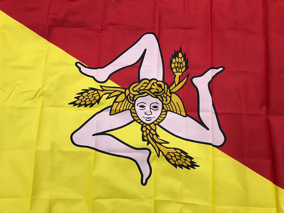 Drapeau Sicile 150x90cm - Drapeau sicilien - Italie 90 x 150 cm