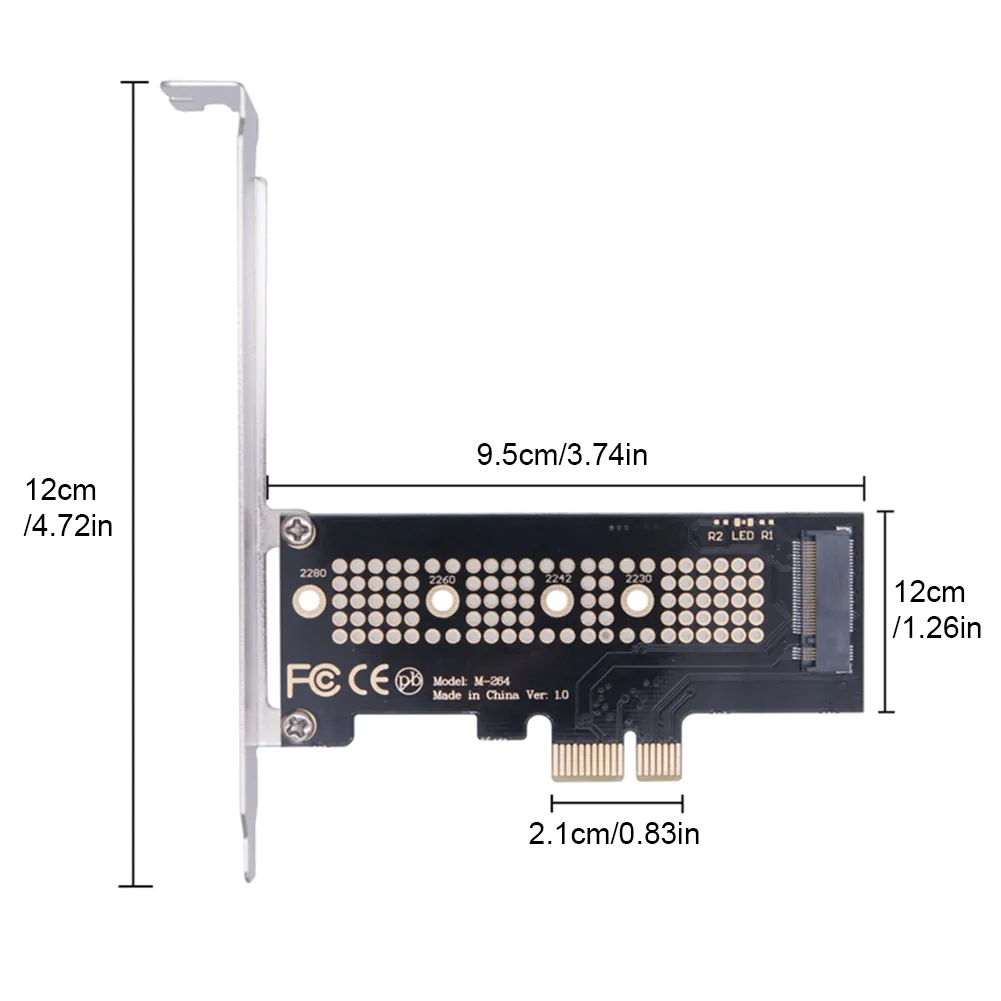 M.2 NGFF M.2 SSD Adapter PCI-E M.2 NVMe PCIE SSD Connector High Speed Hard Disk Converter SSD Riser Support 2230 2242 2260 2280