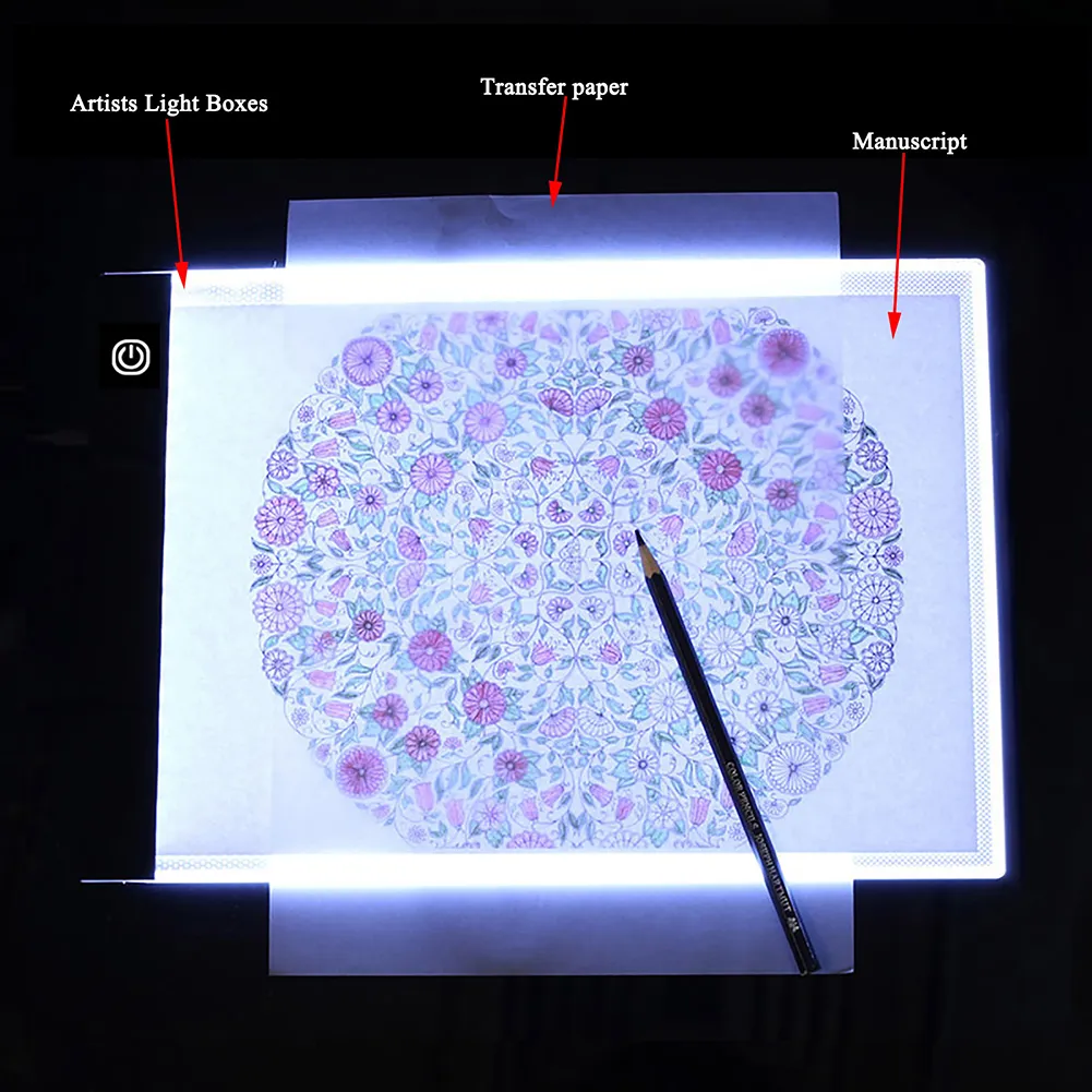 A4 LED Light Pad IVAOOZE Wireless Light Pad For Diamond Painting, Drawing Crafting Light Board For Tracing, Sketching