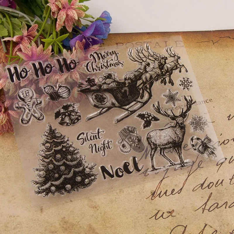 Clear Silicone Christmas Deer Tree Seal Stamp for DIY Scrapbooking ...