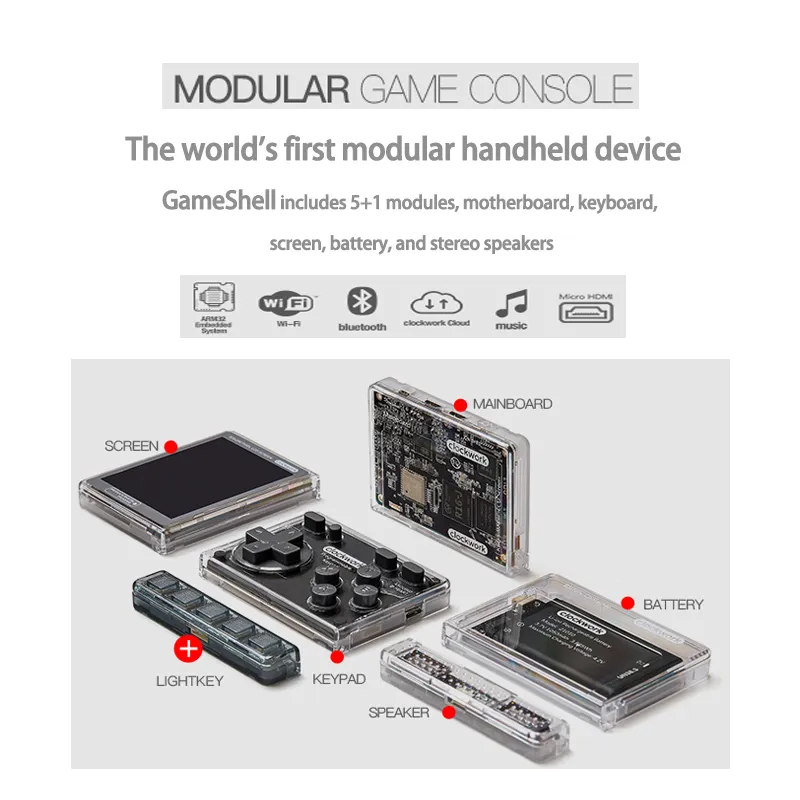 GameShell Kit Portable Retro Game Console For PS1 NES GBA Custom