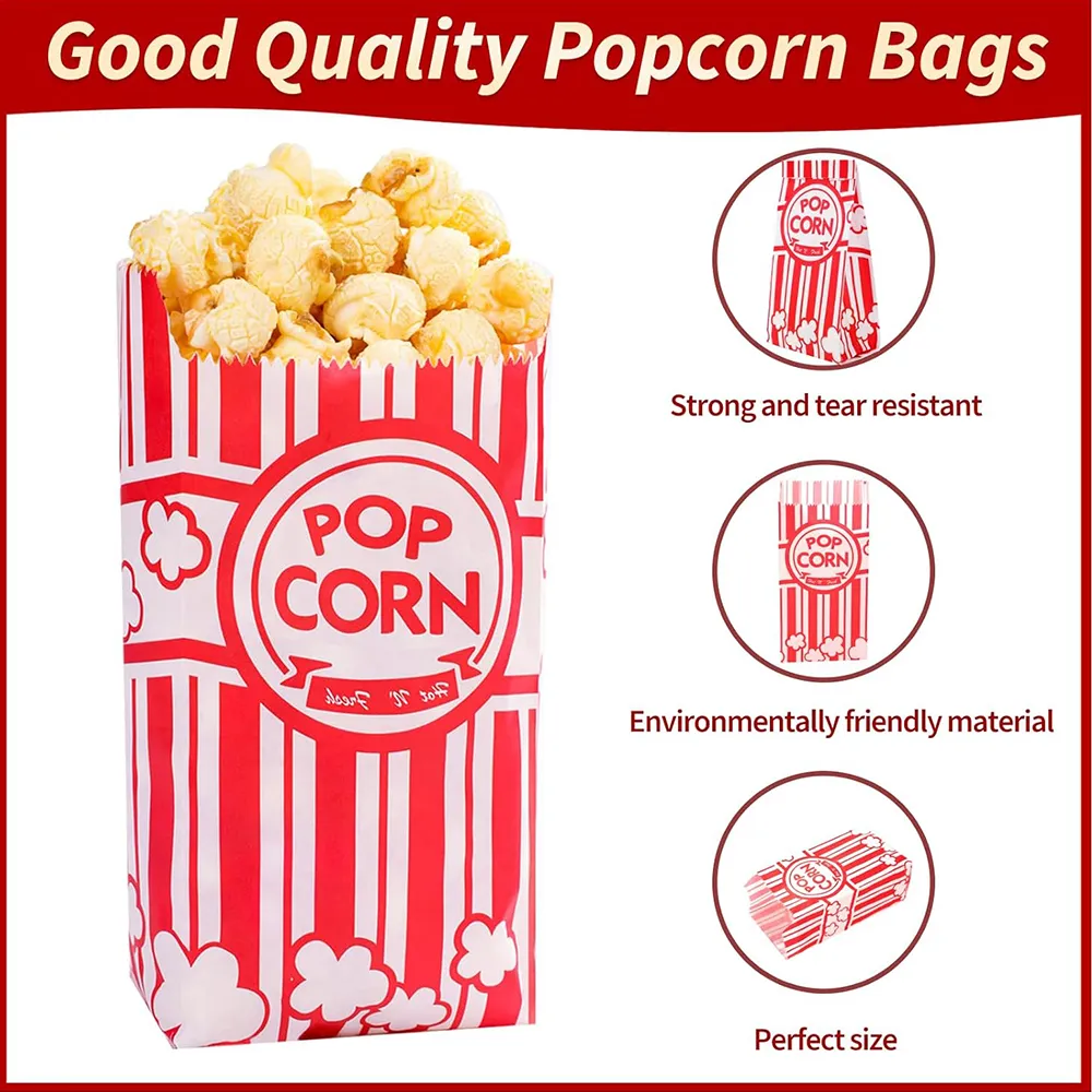Small Paper Popcorn Bags For Individual Servings 100 Pack Vintage Style Pop Corn Bags Bulk For Movie Nights Party Supplies Red And White Stripes From Yichu02 4.24 DHgate.Com