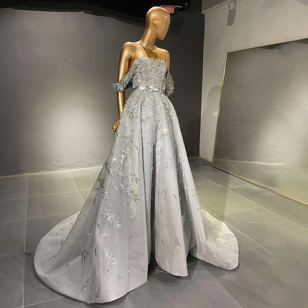 Custom Beaded Silver Evening Gowns by Sweetreart - A E Sexy Women's Party in La