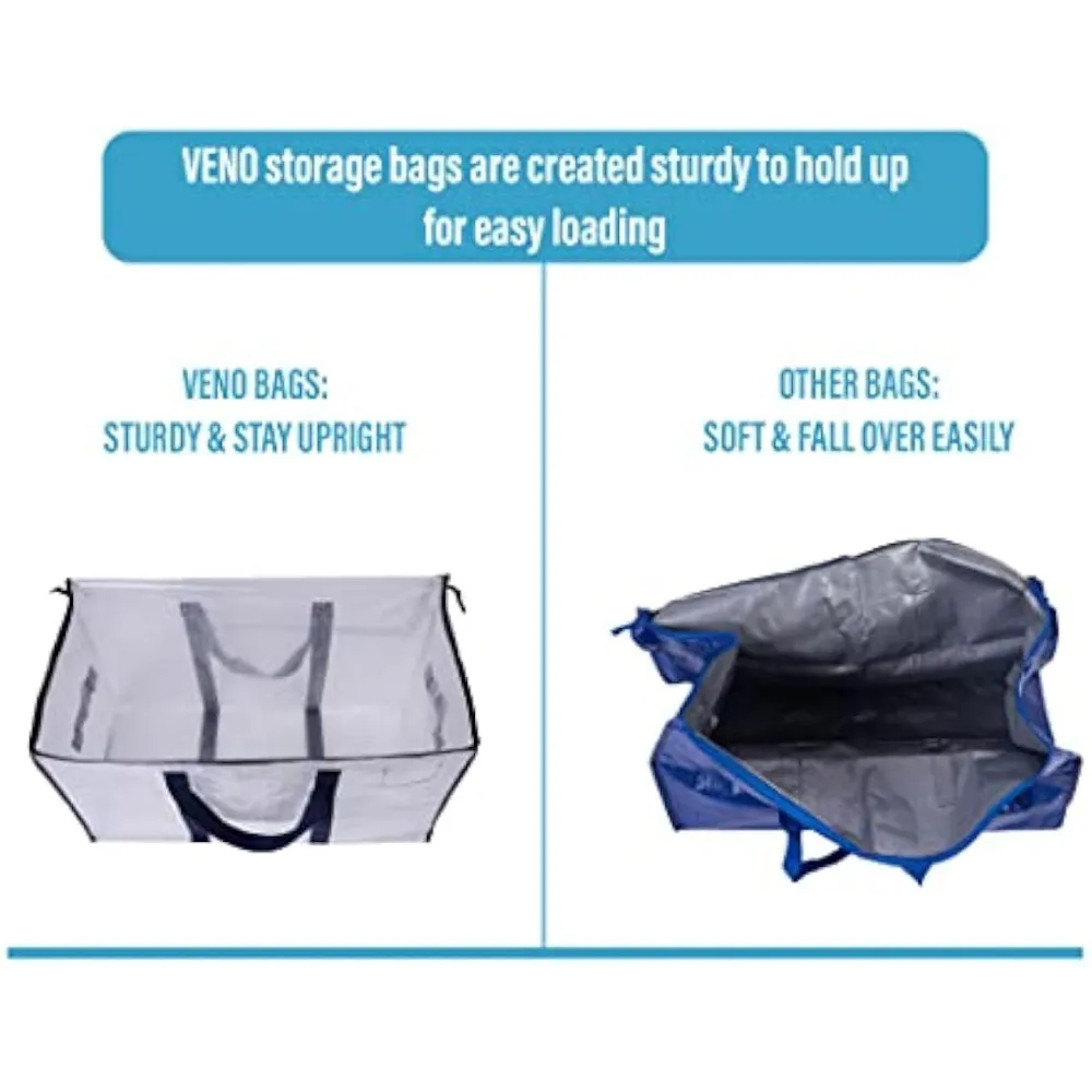 VENO 8 Pack Extra Large Transparent Moving Bed Storage Bag With Zippers Foldable Heavy Duty Tote For Space Saving Clear From Annides 38.93 DHgate.Com
