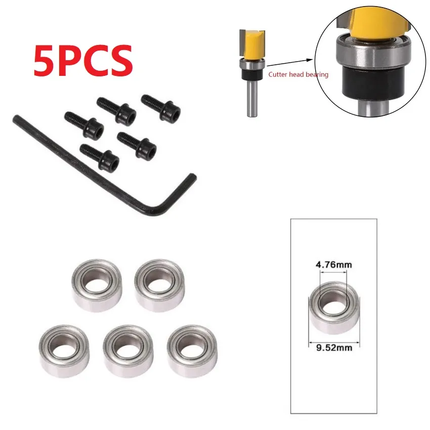 Mini Router Bit Bearing Steel Router Bit Bearing Kit 4.76mm Inner & 9.52mm... From Ddmyearth ...