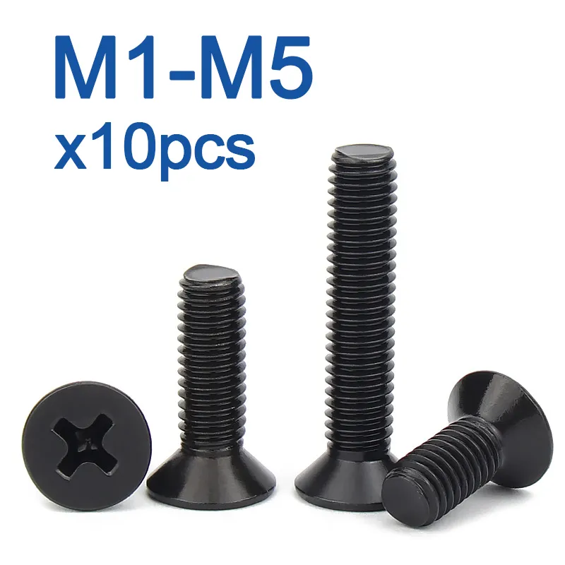 1250PCS Black Nylon Screws & Nuts Assortment - M2 M3 M4 M5 M6 Metric Phillips Bolts Kit