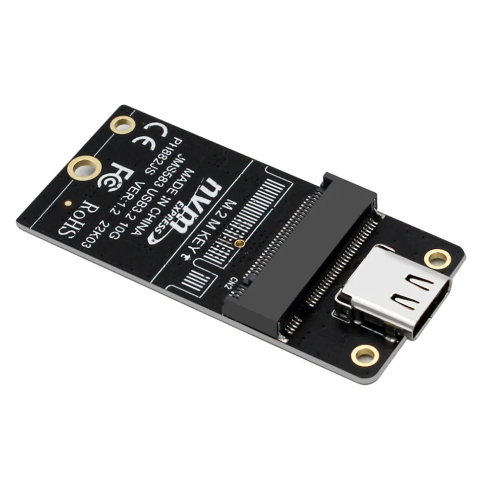 M.2 To Type-C SSD Enclosure Adapter NVME Hard Disk Enclosure Adapter Card JMS583 Chip USB3.2 10Gbps for 2230 2242 2260 2280 SSD
