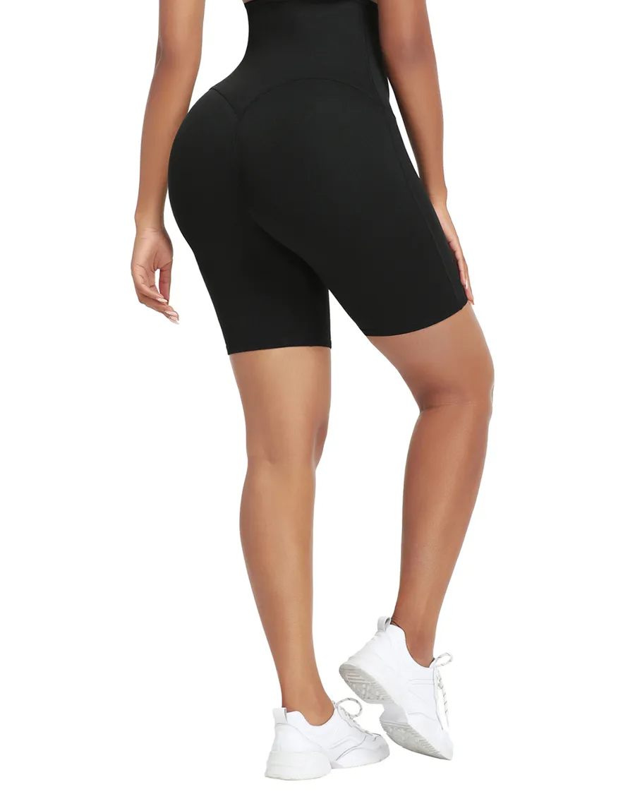 High Waist Neoprene Biker Shorts Tummy Control Waist Slimming Workout Shorts For Women Black From Ddmydec 30.46 DHgate.Com