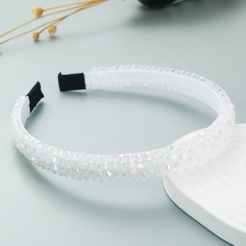 Synthetic Braided Headband with Crystals for Women Girls Hair Styling Accessory Hair Accessories Beads: Crystal Braided Hairband For... From  main image 3