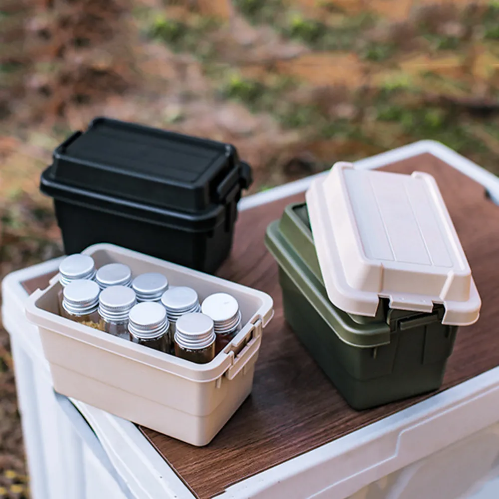 Spices Bottle Bag Condiment Jars Organizer For Camping BBQ (Khaki 9pcs