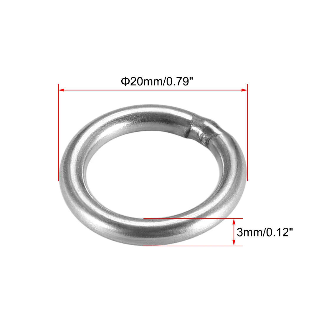 Bague Anneau En Acier Inoxydable Argenté 20mm - Unisexe, Neuf Sans Emballage