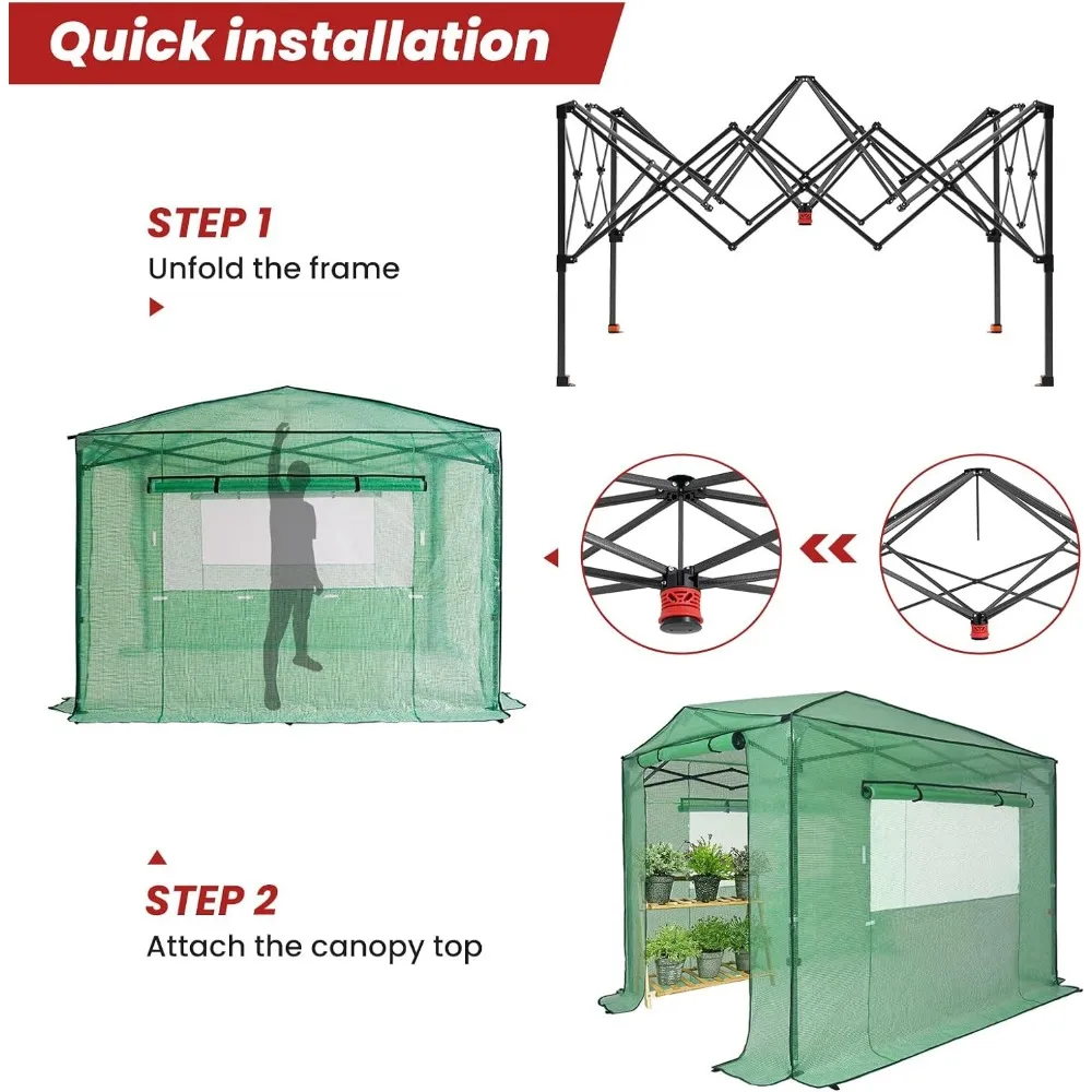 8X12 FT Pop Up Greenhouse,Greenhouse For Outdoors, Portable