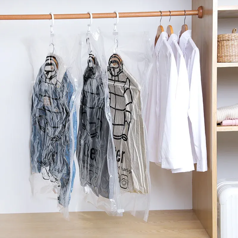 Transparent PE Plastic Vacuum Bag With Zip Lock For Clothes Wardrobe Organization Garment Bag Luggage And Travel Hanging Closet Organizer With Pump From Yishian06 0.36 DHgate.Com