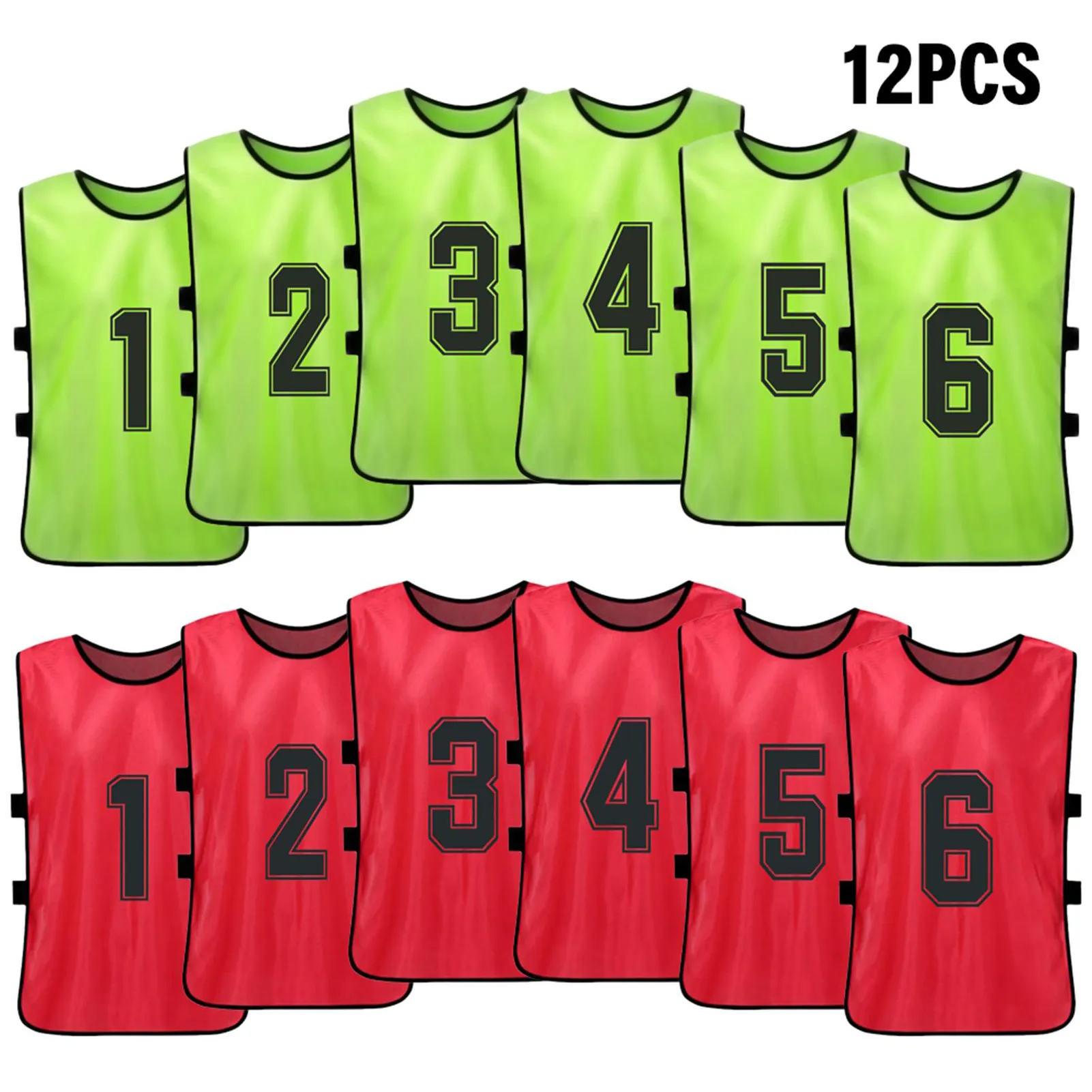 Senston 6 stuks lijfjes voor voetbal, basketbal, baseball training, voetbaltrainingslijfjes voor beginners, jongeren en volwassenen