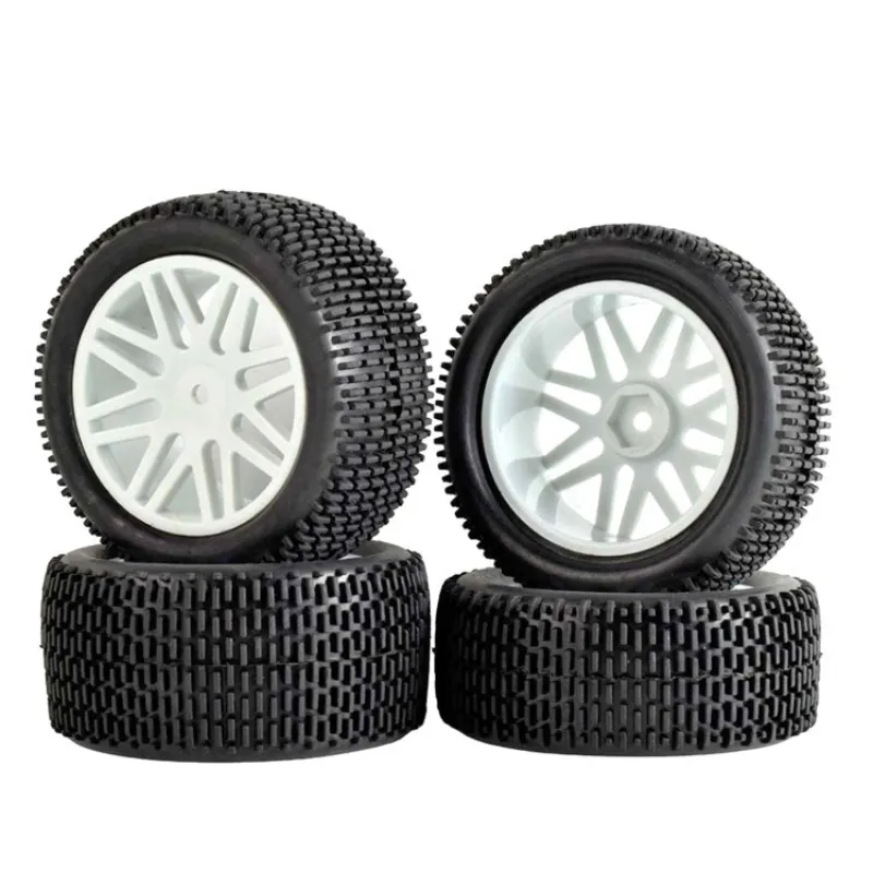 GTFRUQAS – 4 Pneus RC 86 Mm Pour Wltoys 144001, HSP, Tamiya – Avant 34mm / Arrière 42mm – Caoutchouc, Jante 12mm – 1/10, 1/12, 1/14