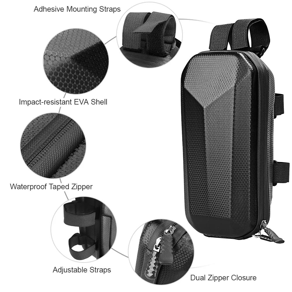 Waterproof Scooter Handlebar Bag - 1.5L/4L Hard Shell Bicycle Rack ...