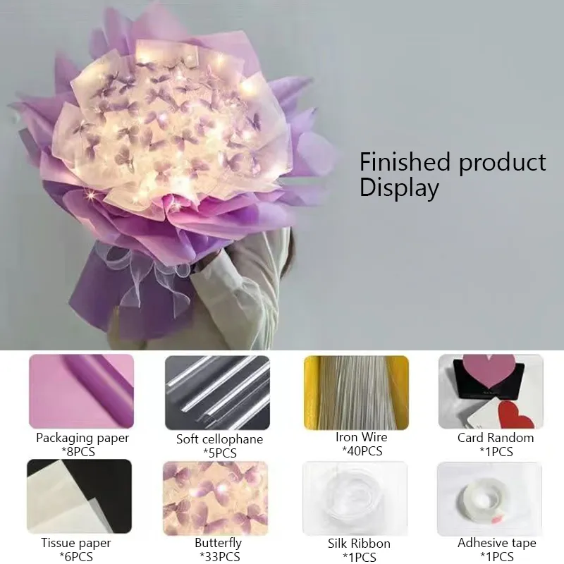 DIY Butterfly Bouquet Kit: Handmade Flower Material Package With 