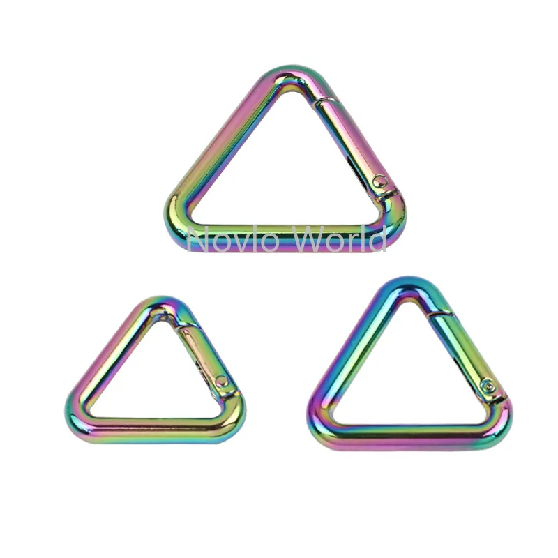 Triangular Sprung Material Rainbow Triangle Spring Rings for Purse and Leather Bags 19-25-32mm, 10 ...