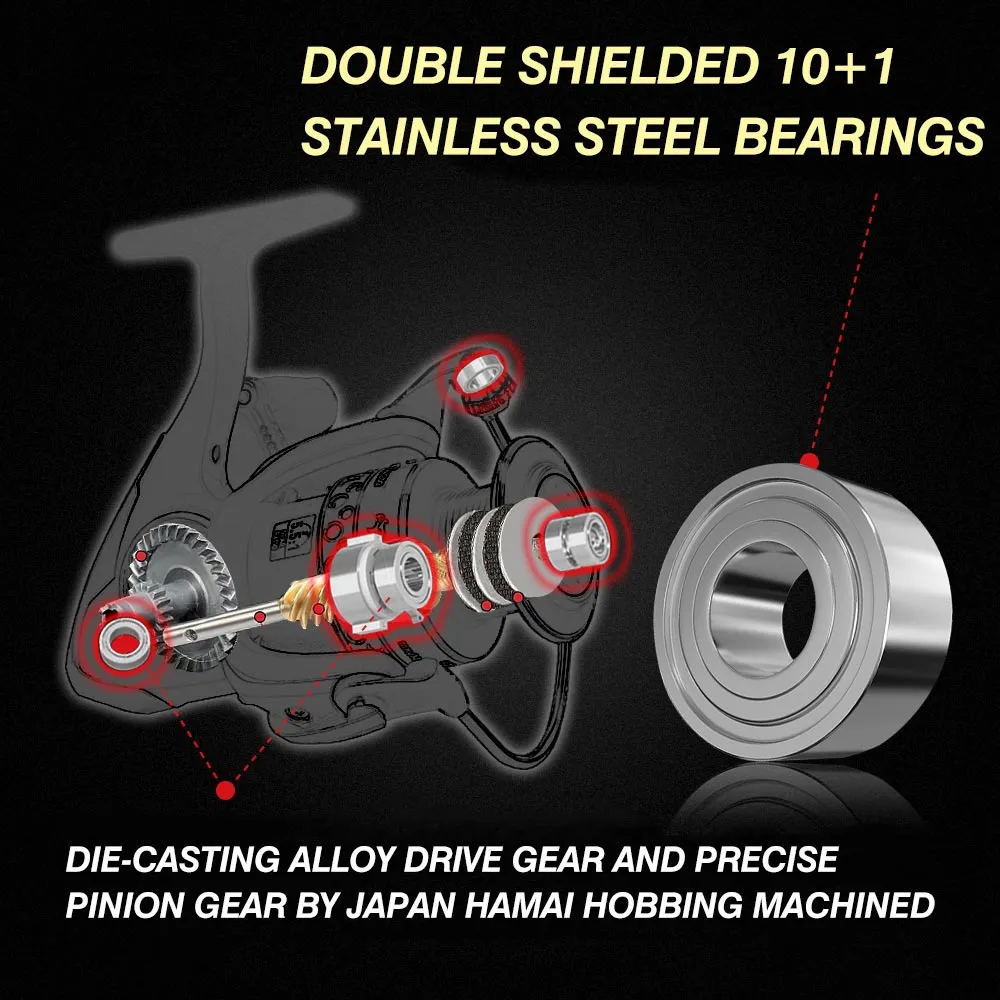 32/0 fishing reel Spinning Fishing Reel  Ultra-Light Saltwater & Freshwater Fishing Reel with Magnetic Brake System 4000