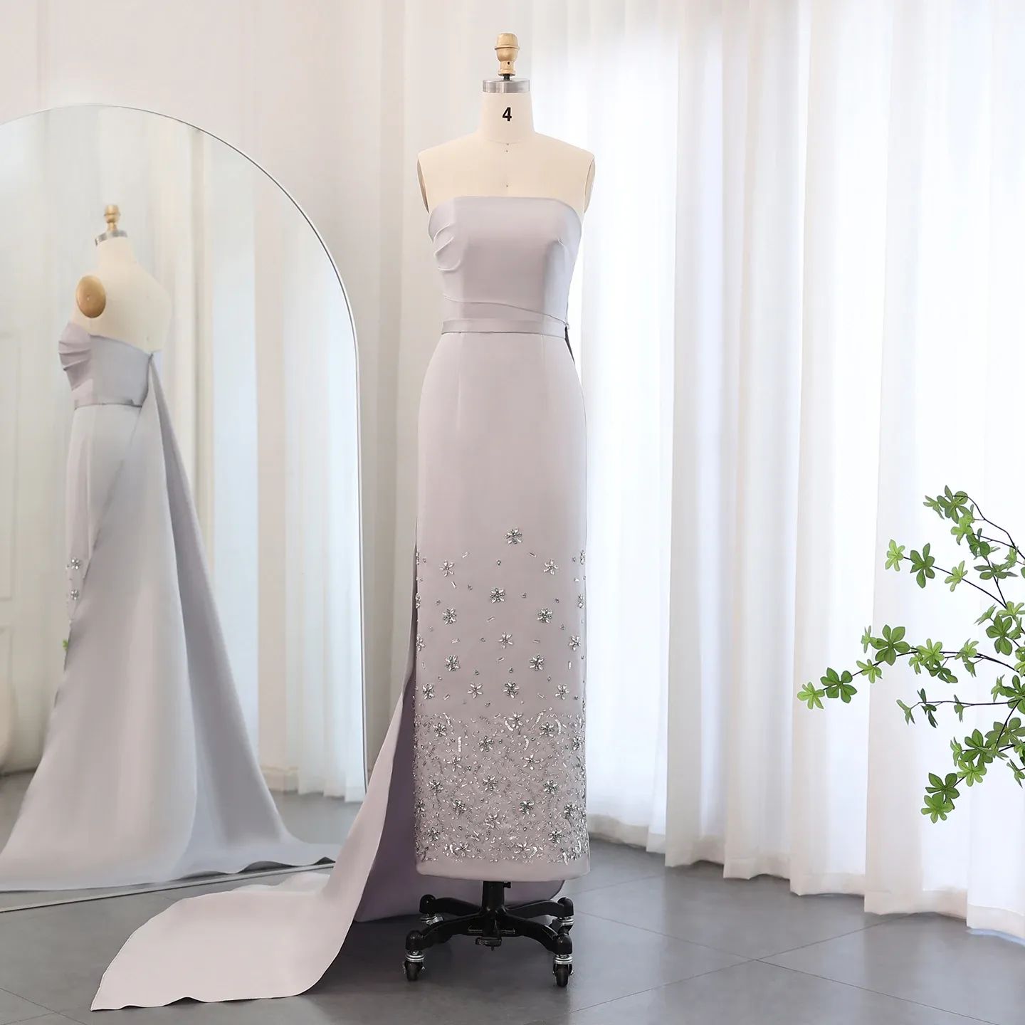 Dubai Gray Evening Dress with Train - Midi Length Formal Party Gown for  Women from Dhgate Evening Dresses - price 759.9